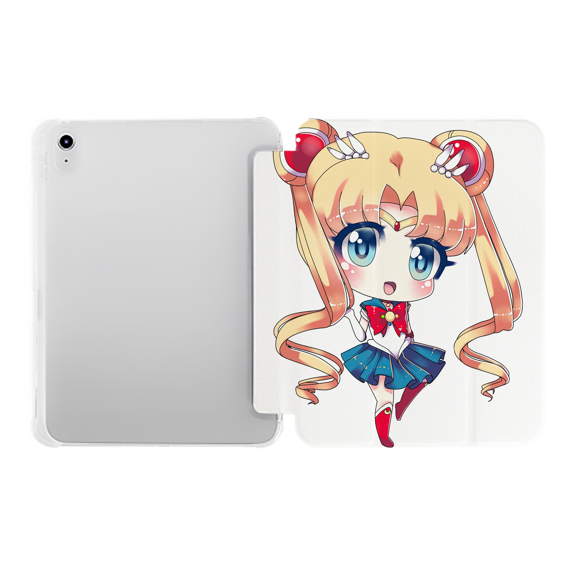 （画像用） 美少女戦士セーラームーン 月野 うさぎ つきの うさぎ Sailor Moon Tsukino Usagi IPad ケース ペン収納付き 三つ折りスタンド PUレザー×シリコン 対応機種9.5/10.5/10.9インチ
